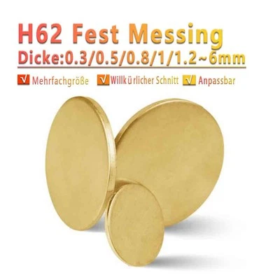 H62 Messing Ronde Messingblech Messingscheibe Rohlinge Durchmesser 10 bis 300mm - Bild 1 von 4