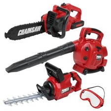 Power Garden Tools Set for Kids Battery Operated Toy Leaf Blower, Hedge