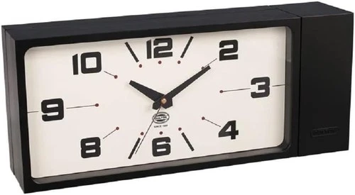 Dulton Double-Faced Clock Rectangle Black magnet  H21-0362BK