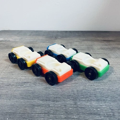 Vintage Fisher-Price Little People Garage Cars Complete Set of 4