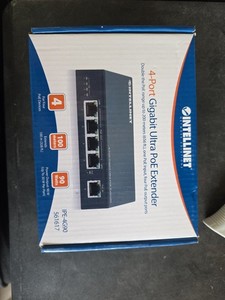 Intellinet 4-Port Gigabit Ultra PoE Extender IPE-4G90 561617 RJ-45 Ethernet