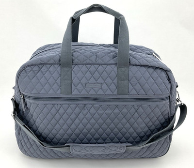 Vera Bradley Grand Traveler Bag Quilted Microfiber in Carbon Gray - 23168-158