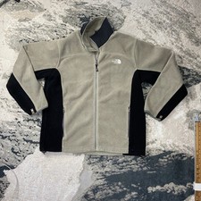 The North Face Denali Fleece Jacket Mens XL Beige Black Hiking Glacier Full Zip