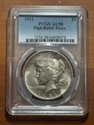 1921 High Relief Peace Dollar PCGS AU58