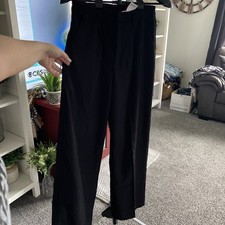 Cider Women’s Black Wide Leg NWT Dress Pants Pleated High Rise Size M Pockets