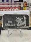 1974 The Matador Mark IV E 1oz .999 fine Silver Bar Vintage Art Bullfight Rare