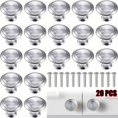 #ad 20 PCS Cabinet Knobs Drawer Pulls Door Handles Kitchen Hardware Brushed Nickel $8.11