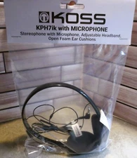 KOSS KPH7iK Headphones with Microphone, In-Line Remote, Adjustable Headband NEW