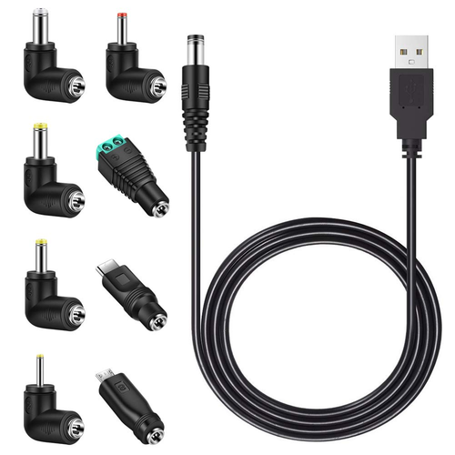 Universal 5V DC Power Cable, USB to DC 5.5X2.1Mm Charging Cord Plug with 8 Conne - Picture 9 of 9