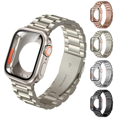 Edelstahlarmband Und Gehäuse Für Apple Watch Series 9 8 7 6 5 4 3 Se 40 44/  