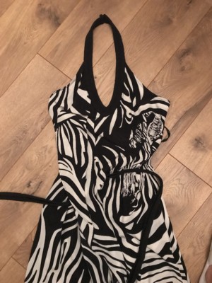 Robe Maxi Diane Von Furstenberg (DVF) En Soie - Imprimé Animalier Noir Et Blanc, Taille 0 - Occasion En Excellent état