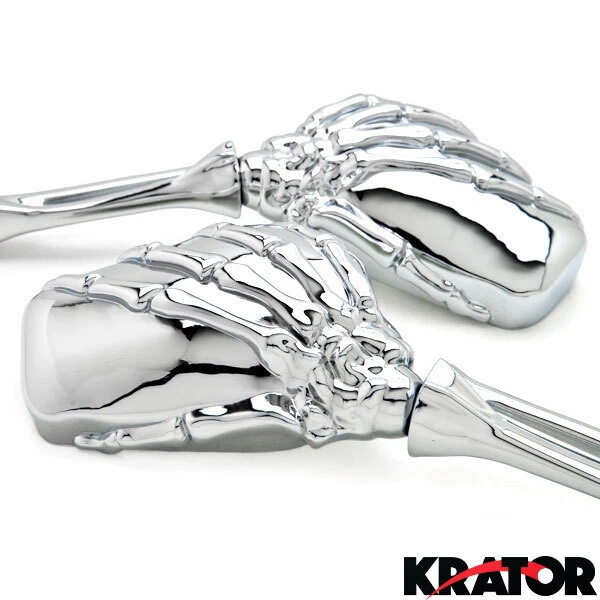 Espejos retrovisores esqueleto personalizados para motocicleta Harley Davidson Dyna Glide Low Rider Foto 4 de 4