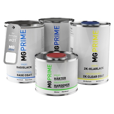 Autolack Dose Set für Daihatsu W21 Bluish White Pearl Metallic spritzfertig 3,5L