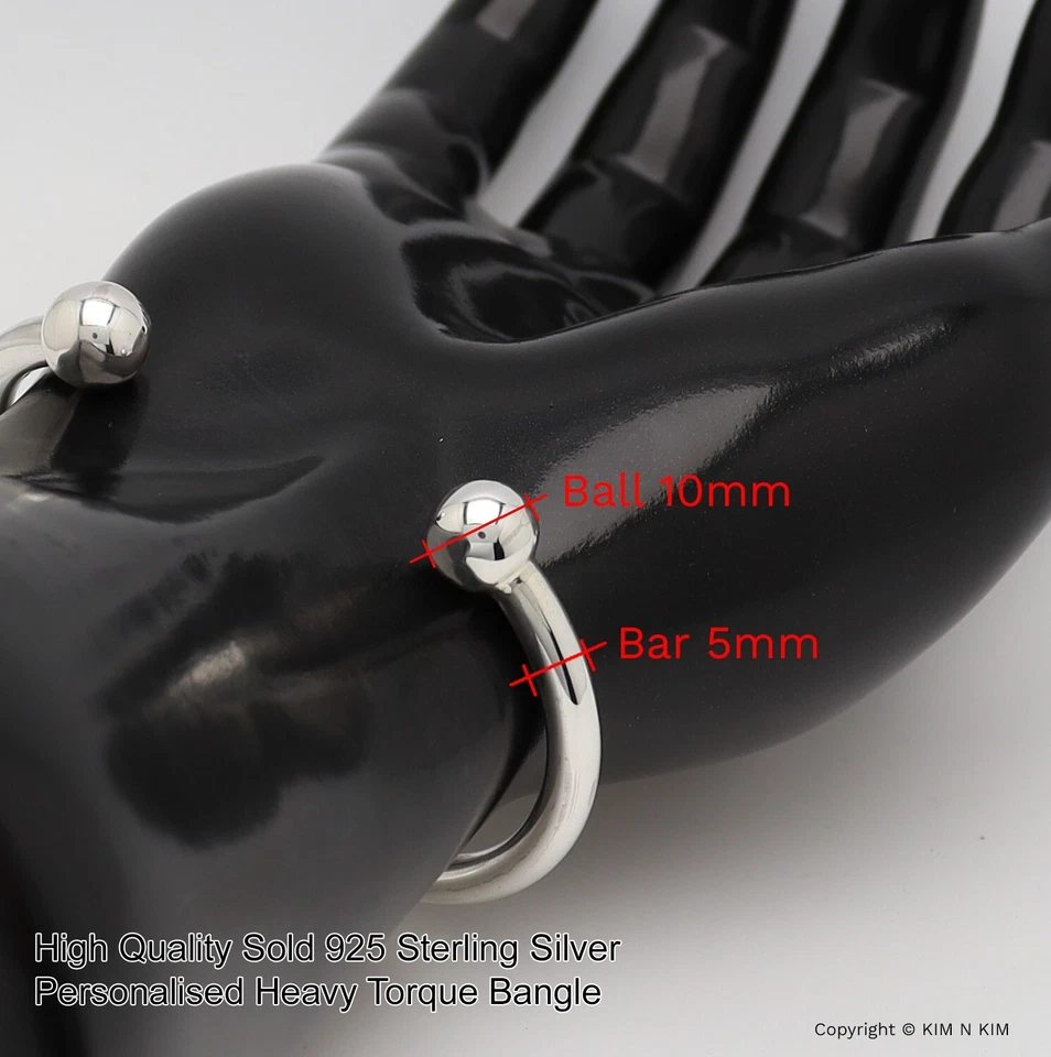 Free Engraving - 925 Silver Mens Torque Bangle Bracelet ✔️Heavy✔️Quality✔️Solid - Image 4 of 4