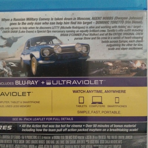 Paquete masivo de 4 películas Fast & Furious Blu-ray región B Fast & Furious/5/6/7 - Imagen 15 de 20