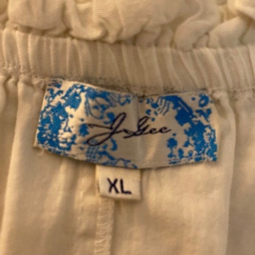 Tunica donna J. Gee bianca XL manica a campana ricamo vintage 70 stile bohocore fata - Foto 7 di 7