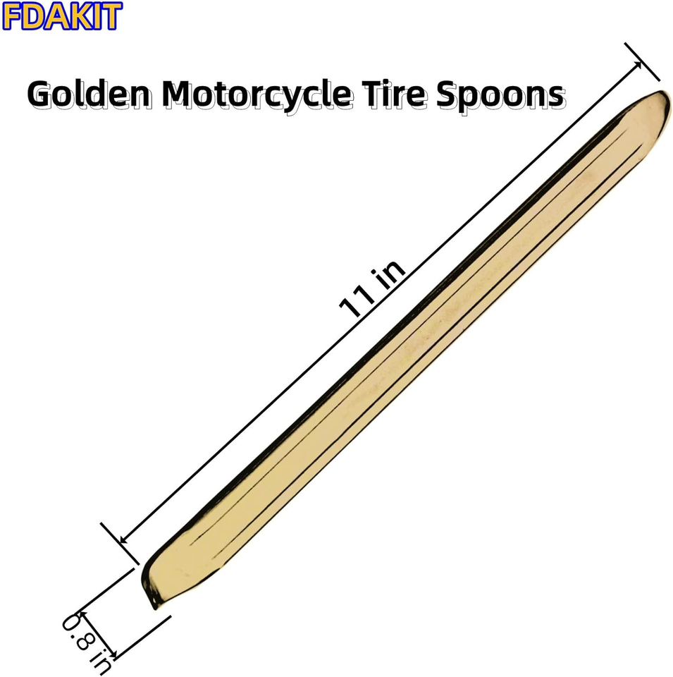 2 Pieces Motorcycle Tire Spoons 11" Golden Dirt Bike Tire Spoons Bike