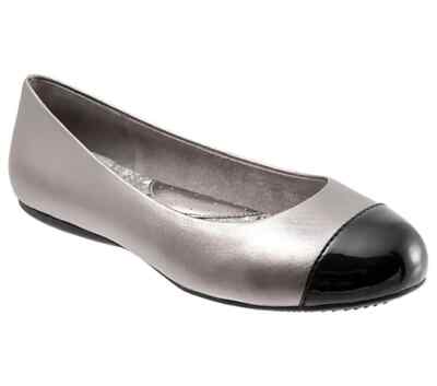Womens Softwalk NAPA soft petwer black flats shoes 10.5 WIDE 
