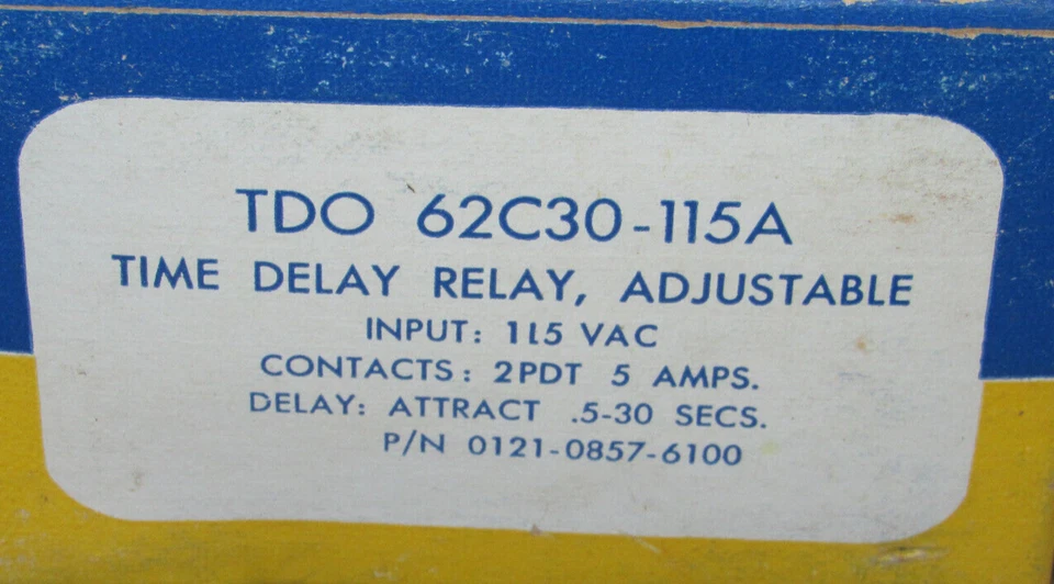 7 NEW GUARDIAN ELECTRIC TIME DELAY RELAYS! TDO 62C30-115A/0121-0857-6100 ADJUST! - Image 3 of 4