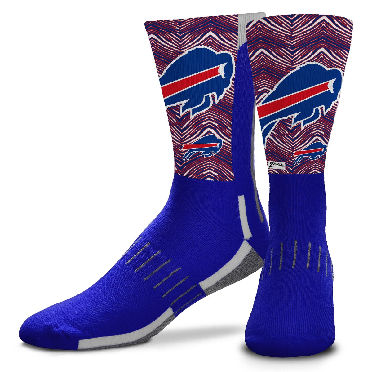 Zubaz Buffalo Bills NFL Adult Phenom Curve Crew Socks - Main Image