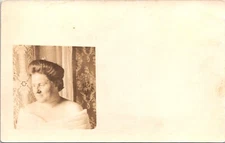 RPPC Pretty Lady Bare Shoulder Dress Portrait Postcard B10