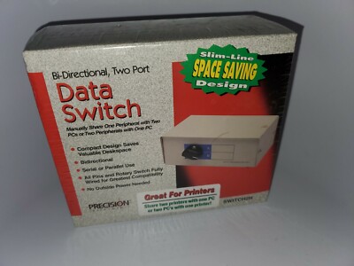 2 PORT DATA TRANSFER SWITCH PRECISION SWITCH2H PARALLEL/SERIAL MANUAL SWITCHING!