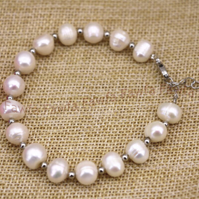 Bracelet With Cultured Freshwater Pearls In 10kt Yellow Gold - Foto 8