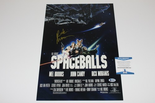 RICK MORANIS SIGNED 'SPACEBALLS' 12x18 MOVIE POSTER BECKETT BAS COA DARK HELMET - Picture 2 of 2