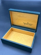 VINTAGE GENUINE ROLEX Green watch box case no inner 68.00.3 wood 240903001yA