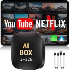 Wireless CarPlay AI Box Android Auto Adapter WIFI Converter with Netflix YouTube
