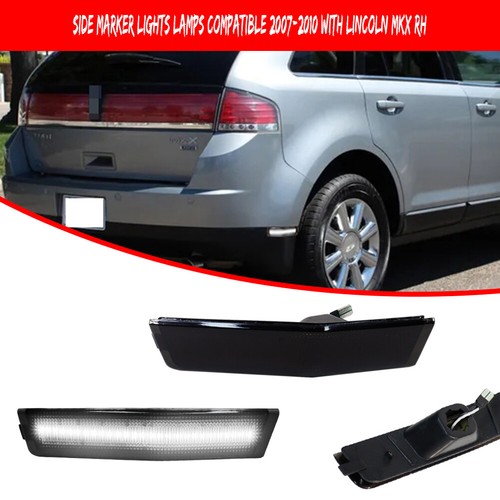 Luces LED blancas marcadoras laterales para guardabarros trasero lente ahumada 2 piezas para Lincoln MKX 07-10 - Imagen 2 de 11