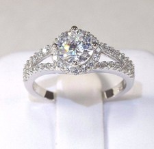BRAND NEW Sterling Silver 1 Carat CZ Solitaire Engagement Ring Size 5 6 7 8