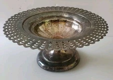 Vintage Rideau Plate Silverplate EPC Pierced Edge Compote Butter Server