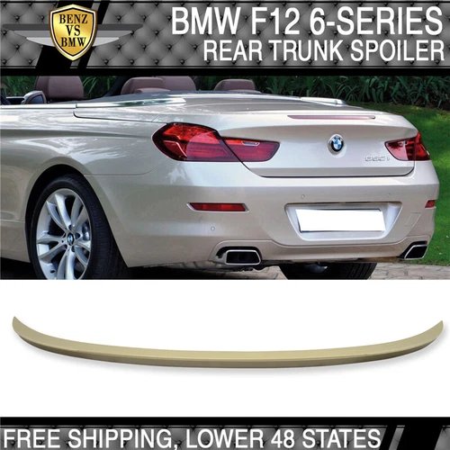 Fits 12-18 BMW 6 Series F12 Convertible V Style Rear Trunk Spoiler Wing Lip ABS