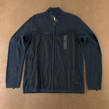 Nautica Men's Size Large Gray Cotton Knit Long Zipper Sleeve Sweater Jacket NWT