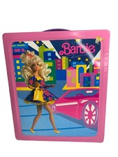 1989 Mattel Barbie Doll Storage Trunk Pink Case 13x10x7