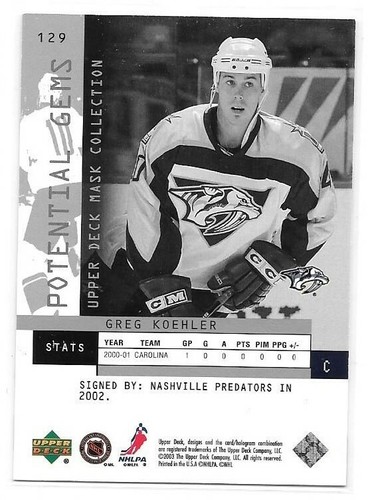 Hockey Upper Deck Mask Collection Potential Gems Rookies - Various Years - Picture 11 of 19