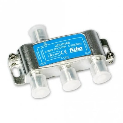 Fuba 3-fach SAT BK Splitter 5-2400MHz DC F-Buchse Metall Verteiler