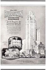 1925 Russwin: Chicago Tribune, Hollywood Athletic Club Vintage Print Ad