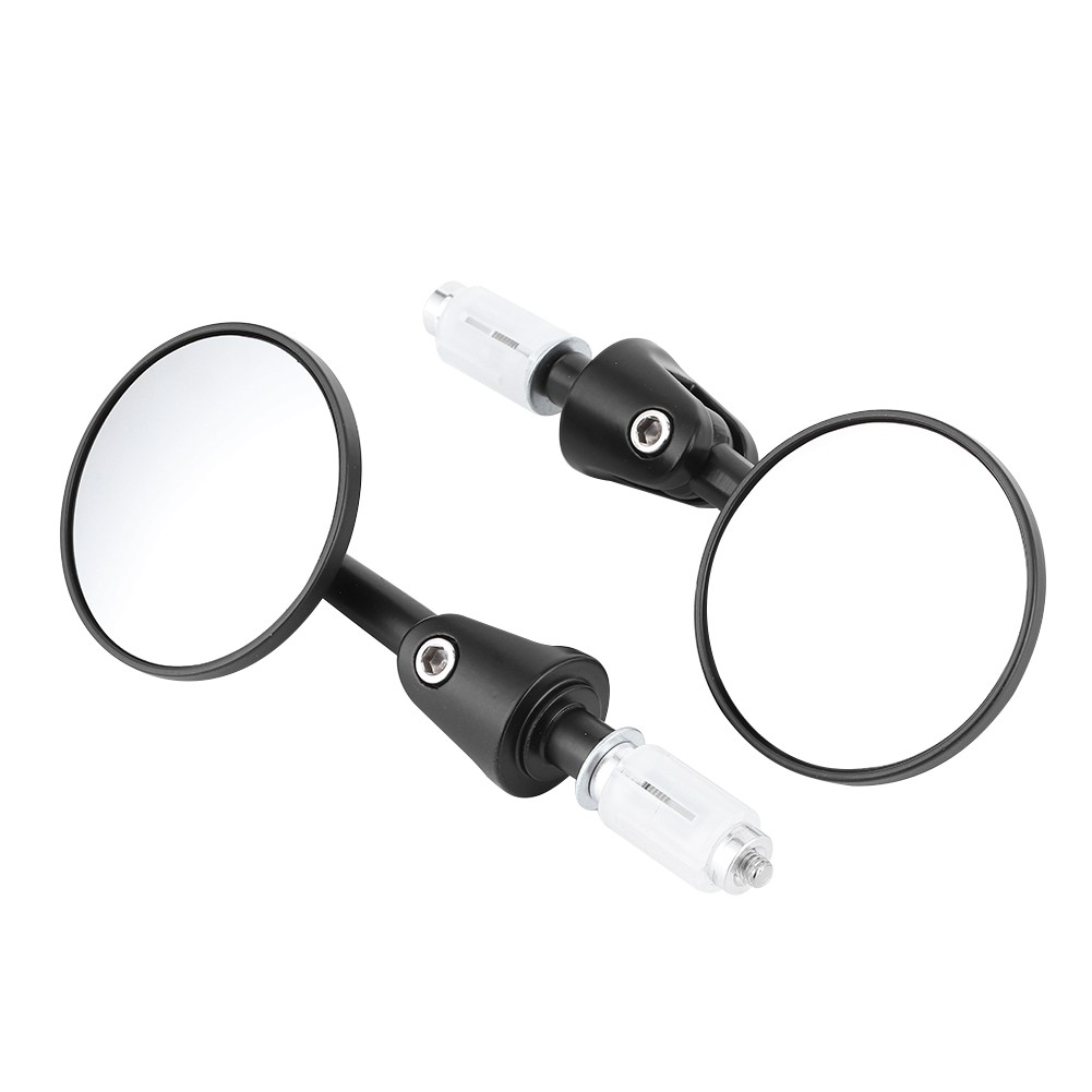 .Pair Handlebar End Rearview Mirrors Foldable Arm Wide View Angle For Motorcycle