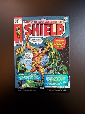 MTG Marvel Super Heroes Nick Fury, Agent of Shield Borderless Comic 0389 Foil