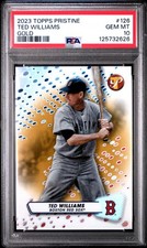 2023 Topps Pristine 126 Ted Williams Gold Refractor /50 PSA 10 Gem Mint