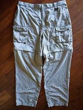 Columbia Men's PFG Omni-Shade Convertible Pant Cargo XL Beige 37x34 Light Weight