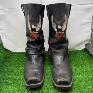Vintage Harley Davidson Leather Boots Brown Metal-Eagle Made USA Mens sz 10.5M SOLD ? Vintage Harley-Davidson Lace-Up Leather Boots  main image 2