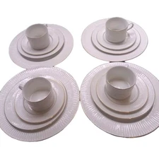 Gibson Claremont Gold Dinnerware 4 Place Settings Ivory Base Gold Trim 20 Pieces