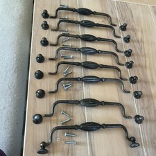 Antique Style Brass Cupboard Door Kit T Knob Cream, Kitchen Handle