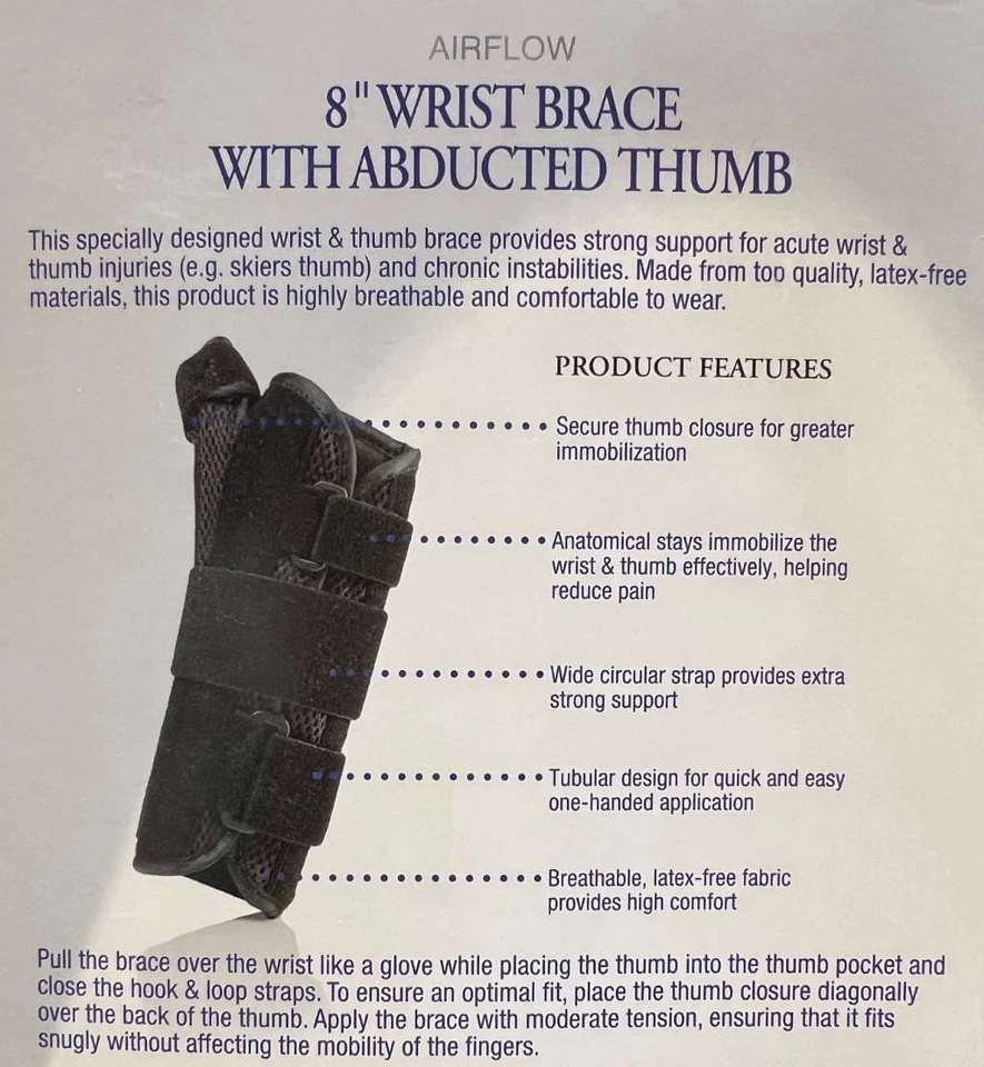 Muñequera FLA Pro-Lite Airflow 8" con pulgar secuestrado negra derecha pequeña/mediana Foto 2 de 4