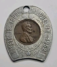 1951-D Pennsylvania Railroad (PRR) Lucky Coin-Encased Cent T. & S. T. Phila.