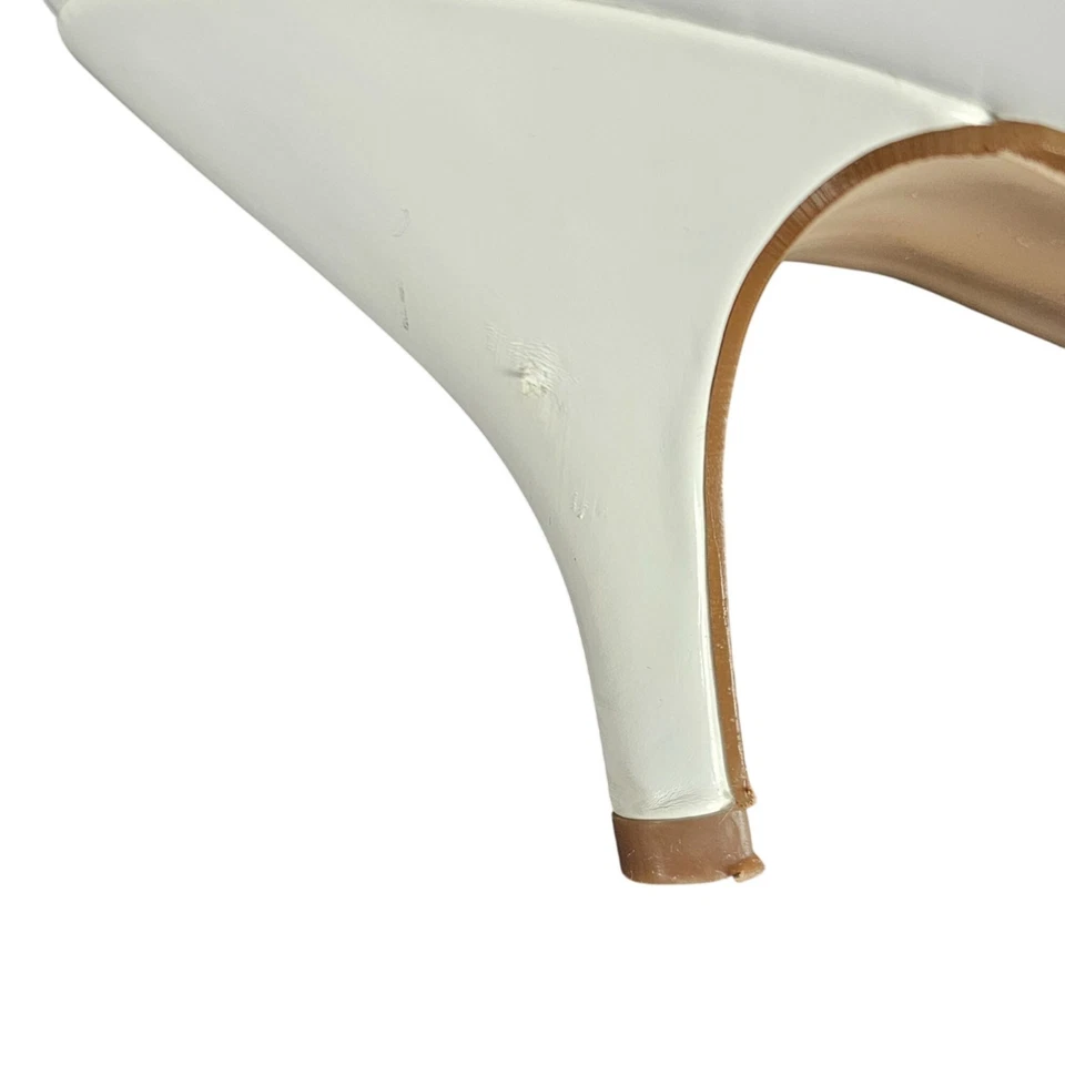 Dressy Office Workwear Business Casual Elegant Modern Chic White 3" Pumps US 9 - Image 3 of 4