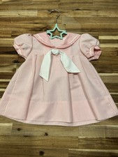 Vintage Alexis Pink White Striped A-Line Dress Girls 18 Months